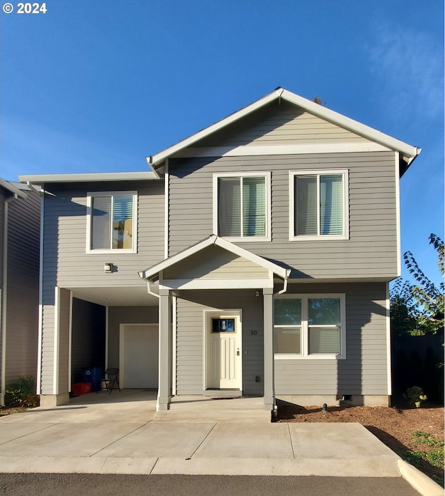 view of front of house featuring a garage