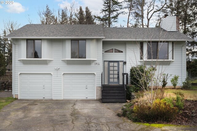 bi-level home with a garage