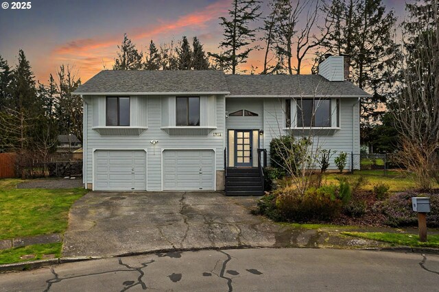 split foyer home with a garage