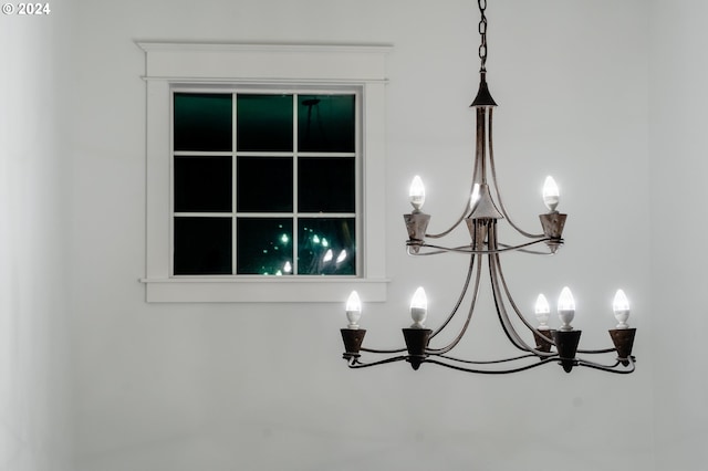 interior details with a notable chandelier