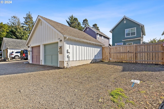 view of garage