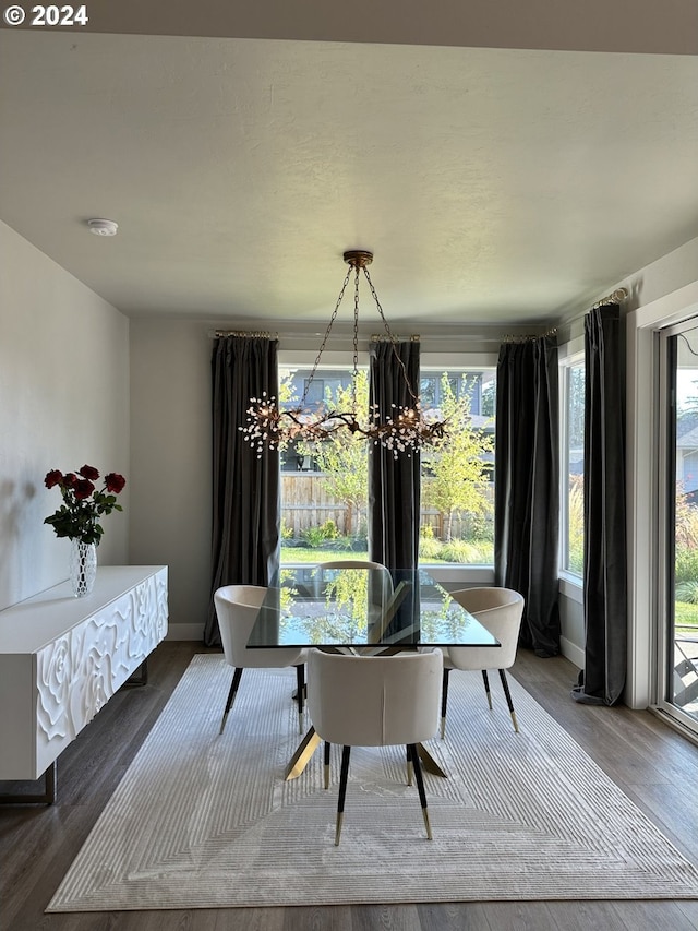 dining area featuring hardwood / wood-style floors