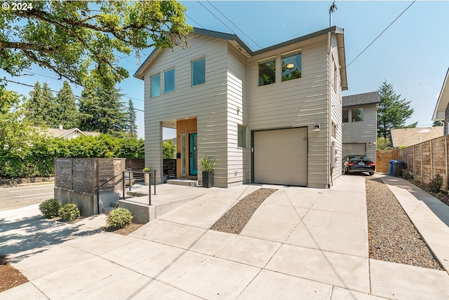 view of front of home with a garage