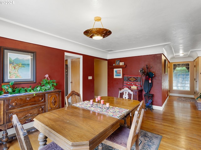 dining room with light wood-type flooring