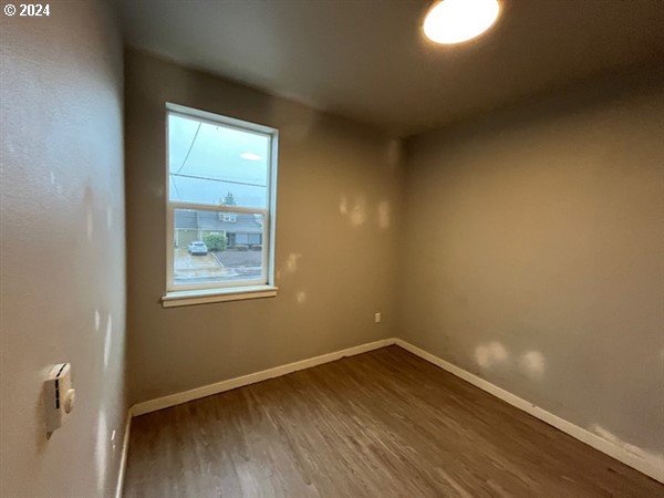 spare room with wood-type flooring