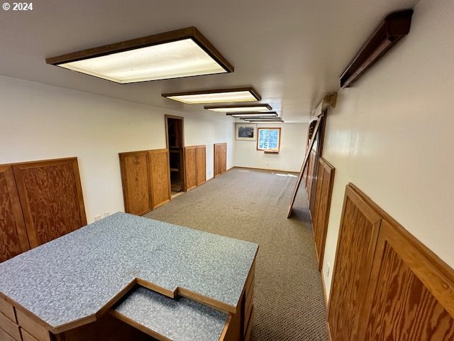 hallway featuring carpet floors