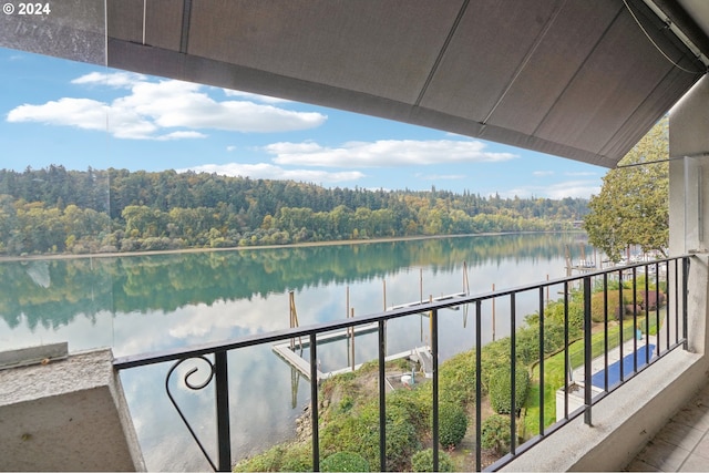 balcony with a water view