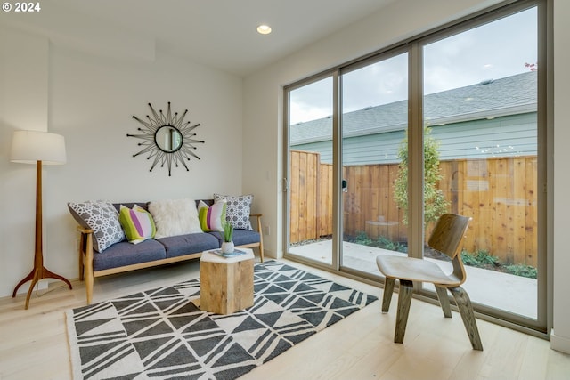 living room featuring wood-type flooring