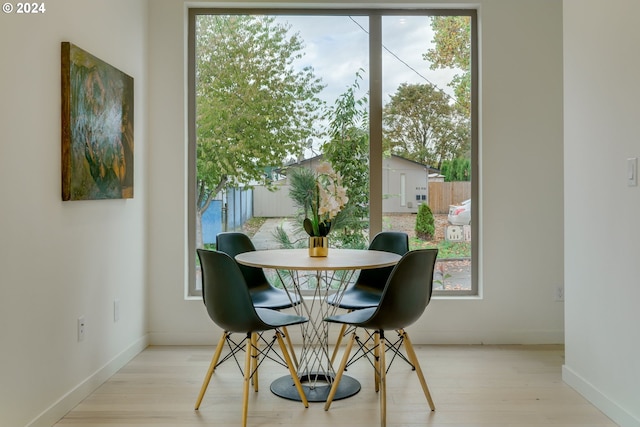 dining area featuring light hardwood / wood-style flooring