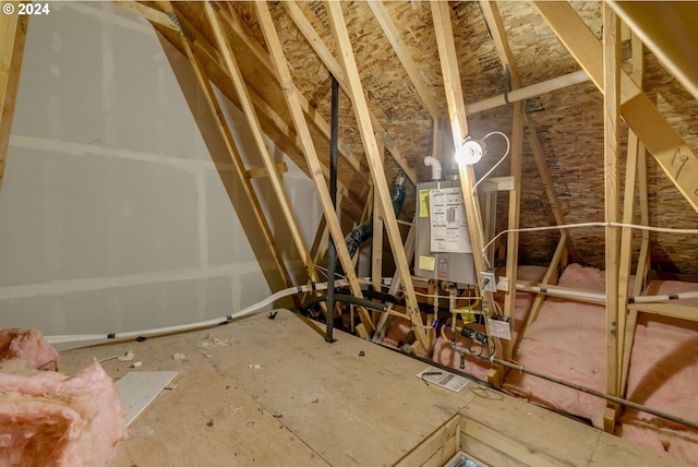 view of unfinished attic