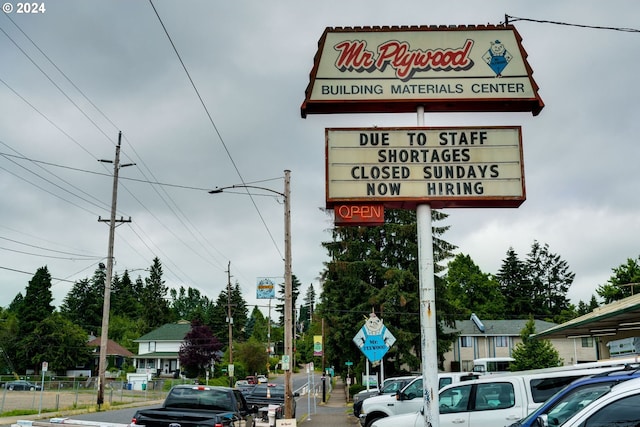 view of community sign