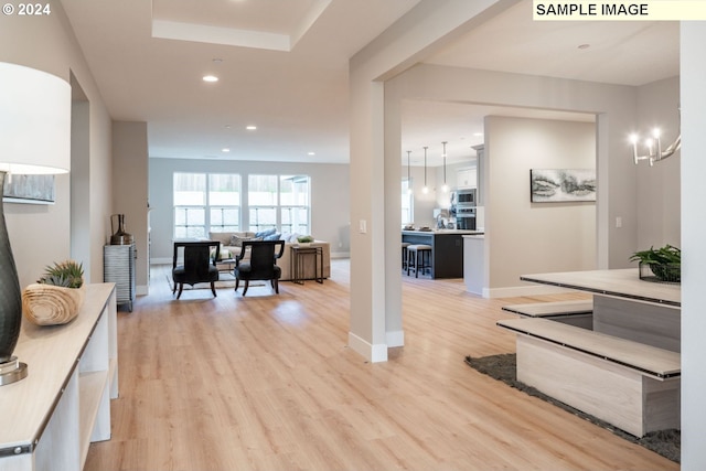 interior space with light hardwood / wood-style flooring