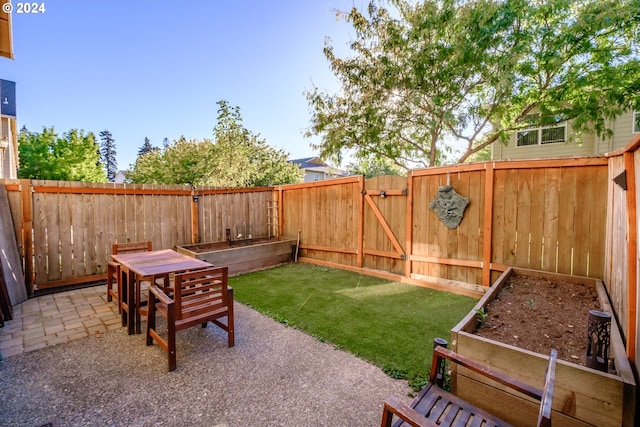 view of yard with a patio area