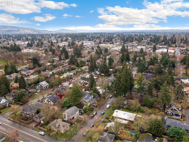 aerial view featuring a mountain view