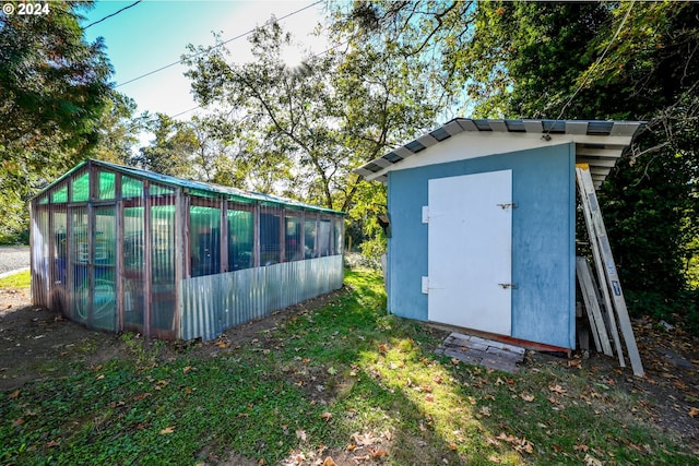 view of shed