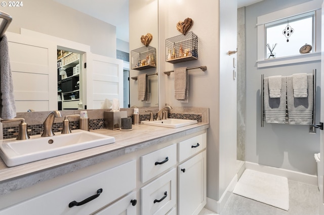 bathroom featuring vanity and tile patterned floors