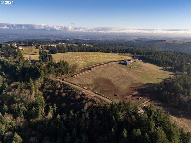 bird's eye view with a rural view