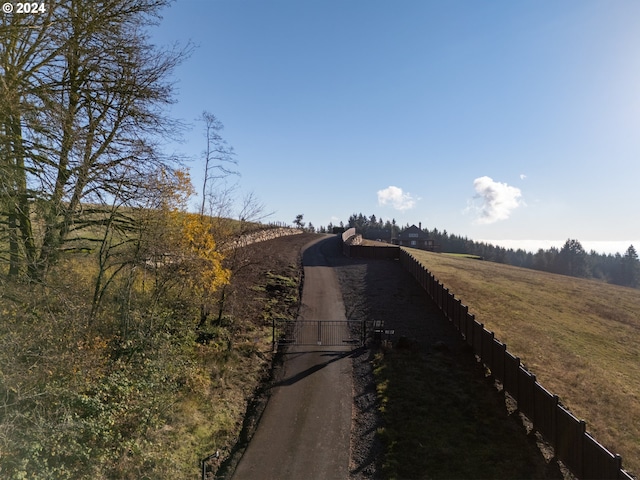 view of road featuring a rural view