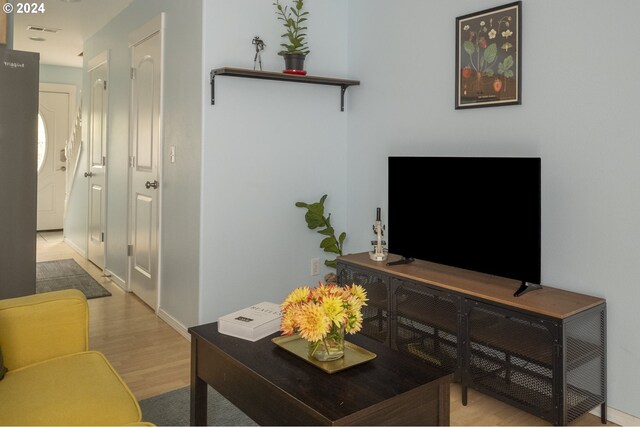 living room featuring light hardwood / wood-style flooring