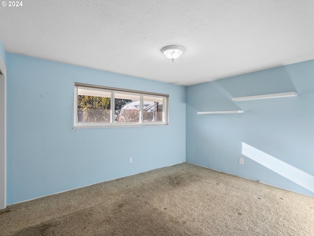 empty room featuring carpet flooring and a textured ceiling