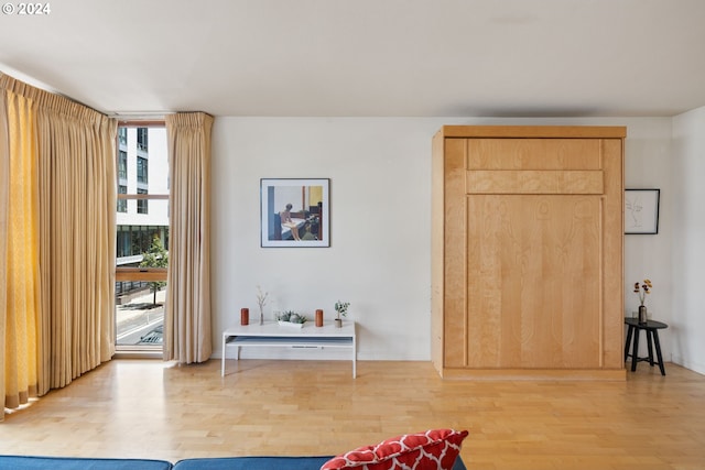 interior space featuring plenty of natural light and hardwood / wood-style flooring