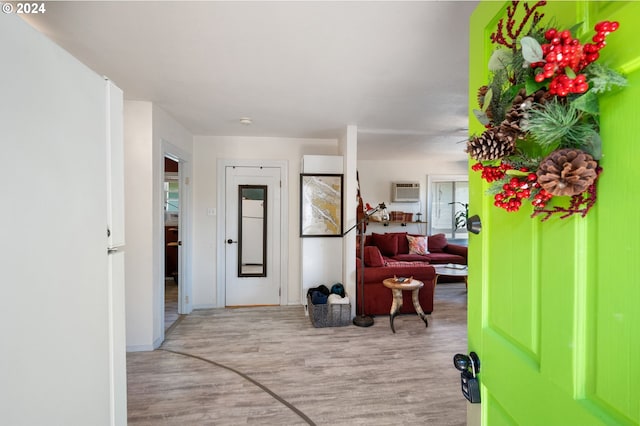 entrance foyer with light hardwood / wood-style floors