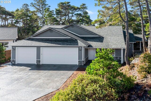 view of front of house with a garage