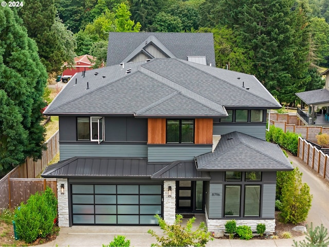 view of front of house with a garage