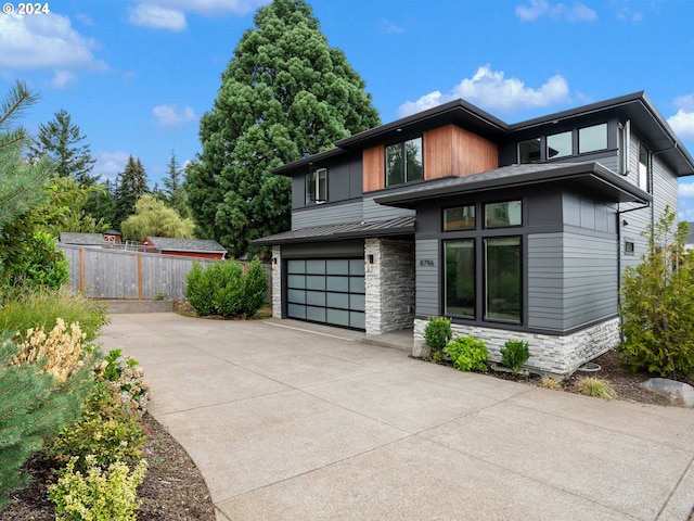 exterior space featuring a garage