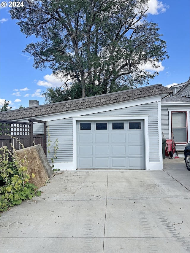 view of garage