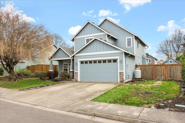 craftsman inspired home featuring a garage