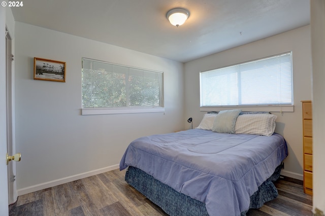 bedroom featuring dark wood-type flooring