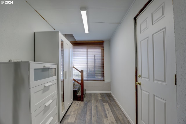 interior space featuring wood-type flooring