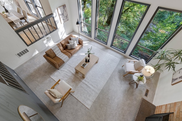 spare room featuring carpet and a textured ceiling