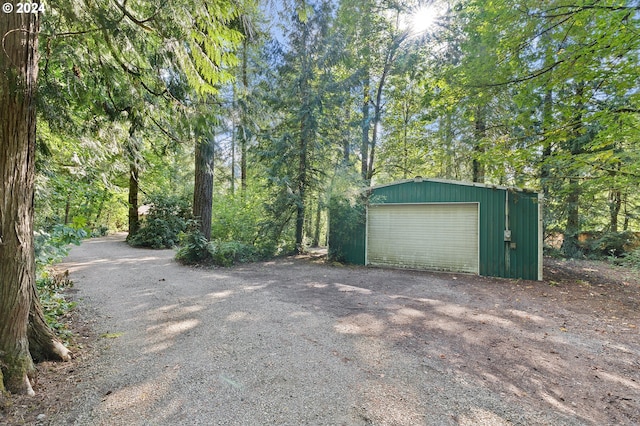 view of garage