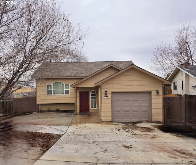 view of front of home featuring a garage