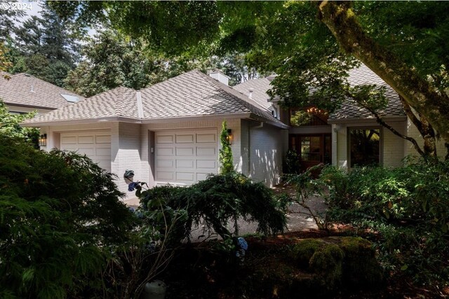 view of front of house with a garage