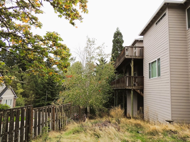 view of yard with a deck