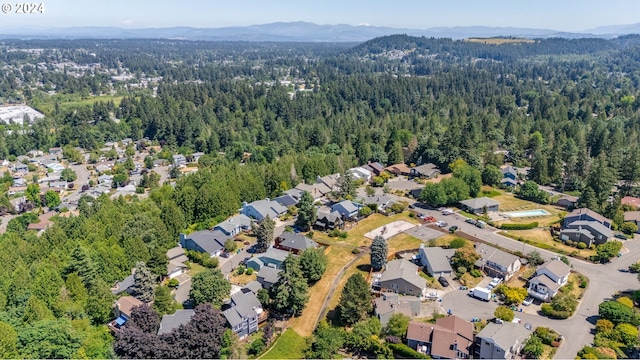 bird's eye view with a mountain view