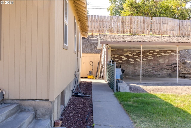 view of home's exterior featuring a patio area