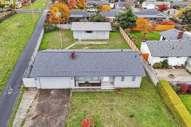 aerial view with a residential view