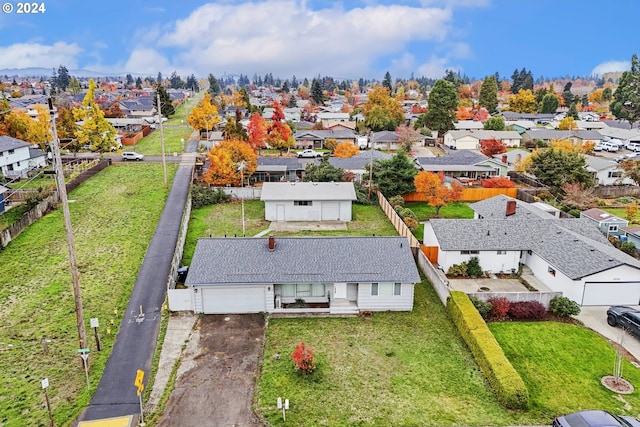 aerial view with a residential view