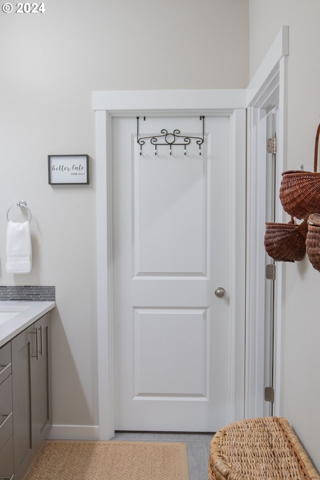 interior space featuring baseboards