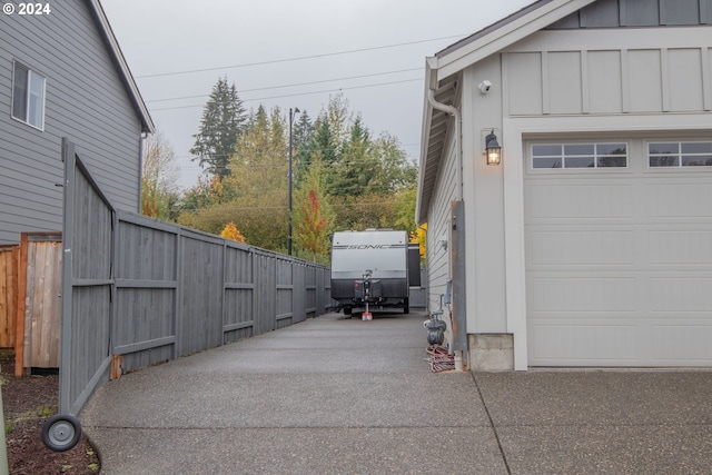 view of garage