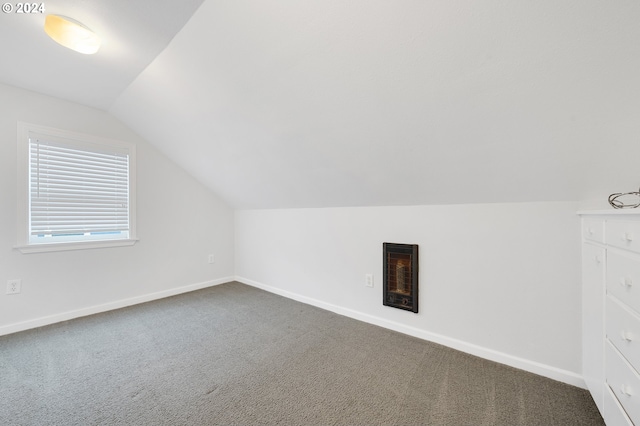 additional living space with carpet and vaulted ceiling