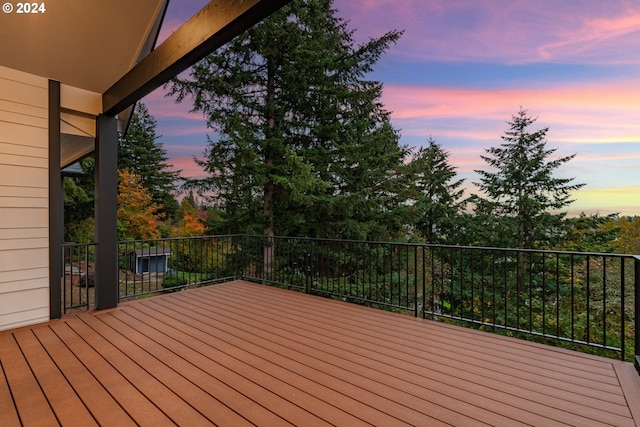 view of deck at dusk