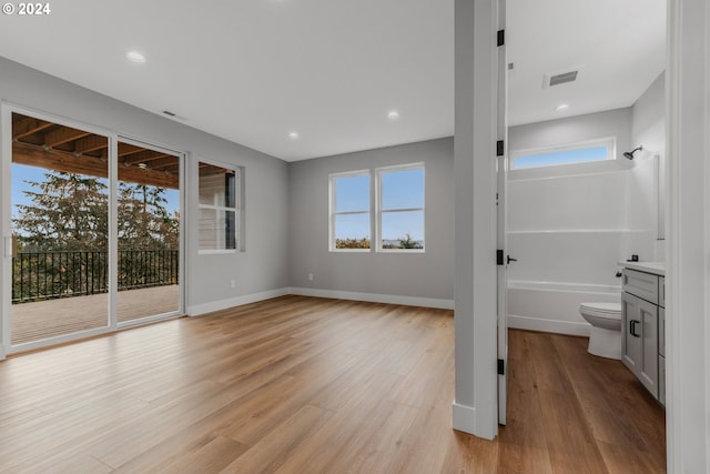 interior space with light hardwood / wood-style floors