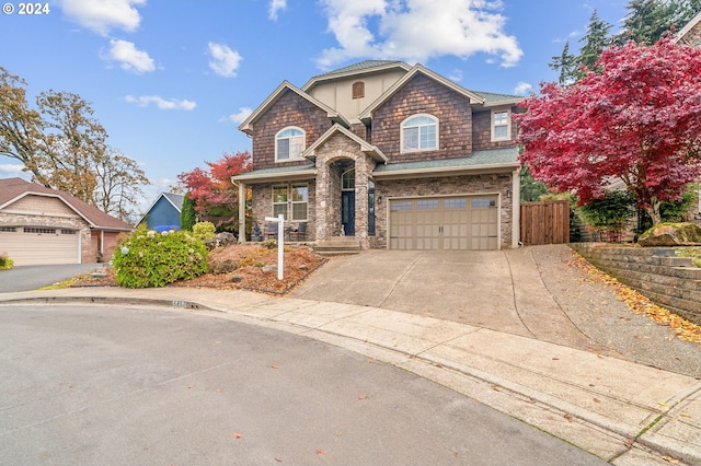 view of property with a garage