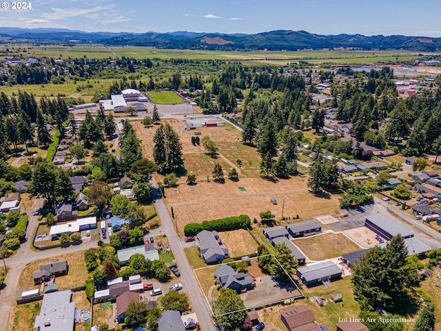 drone / aerial view with a mountain view