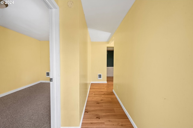 hall featuring light hardwood / wood-style floors